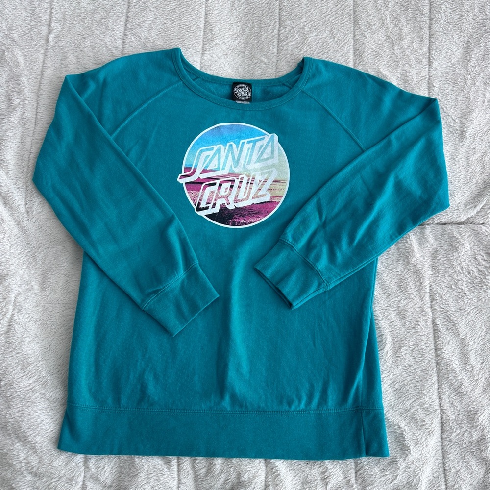 Santa Cruz Skateboards Teal Women's Crewneck XL